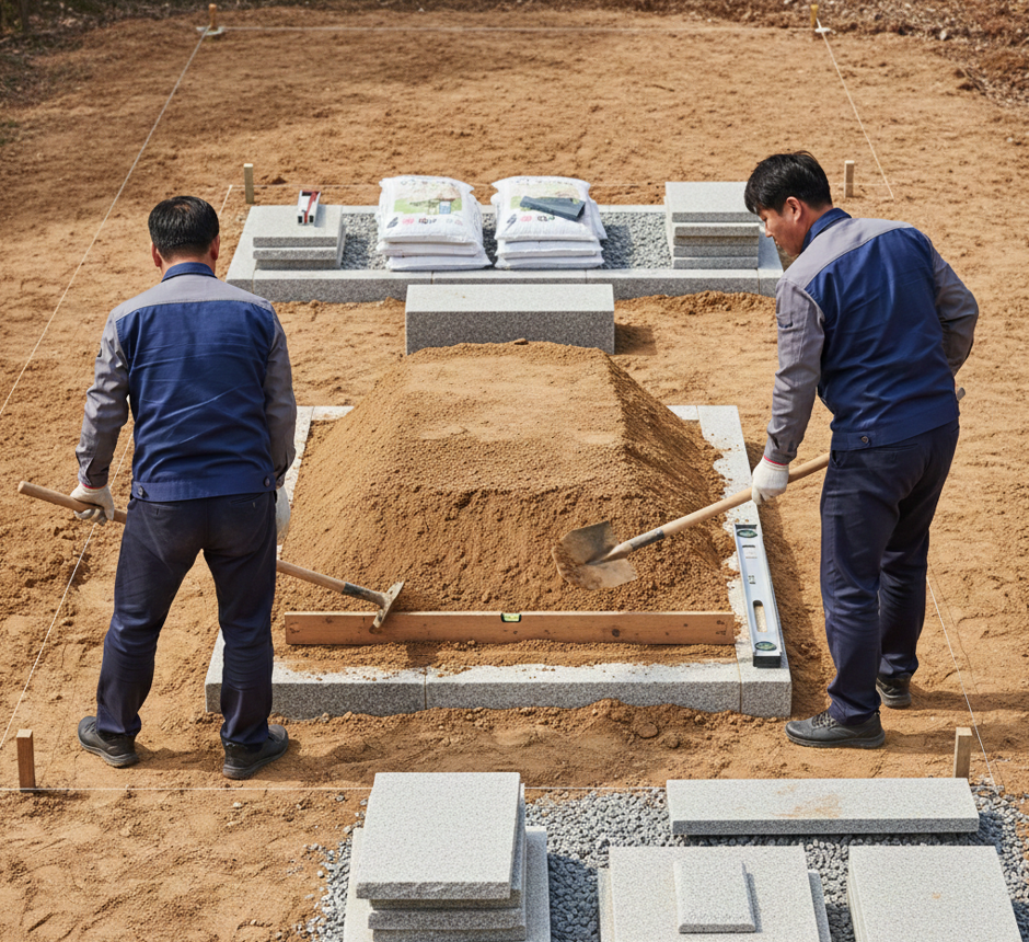 평장묘 시공 완료